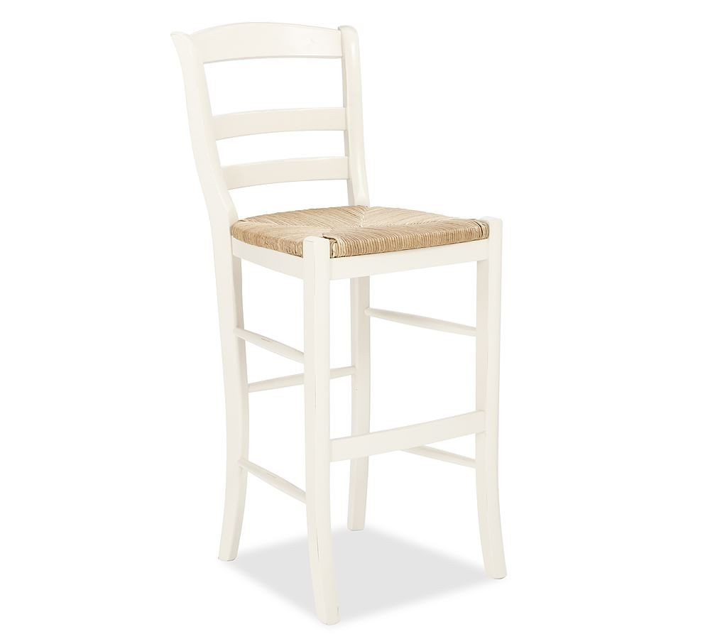 Isabella Bar Stool, Counter Height, Antique White | Pottery Barn (US)