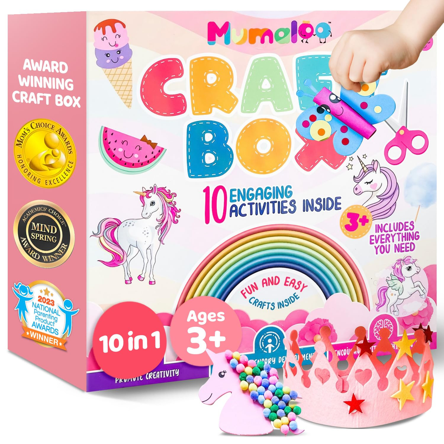Unicorn Craft Box - 10 Fun Arts and Crafts for Kids Ages 4-8, No Mess, Educational, Mermaid Art P... | Amazon (US)