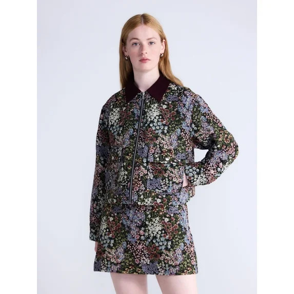 Free Assembly Women's and Women's Plus Cropped Combo Jacket, Sizes XS-4X | Walmart (US)