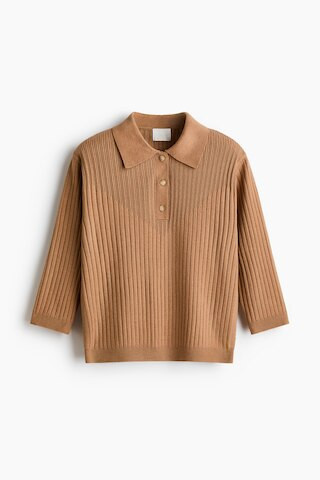 H & M - Rib-Knit Top - Beige | H&M (US + CA)