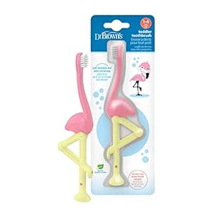 Dr. Brown's Baby and Toddler Toothbrush, Flamingo 1-Pack, 1-4 Years | Amazon (US)