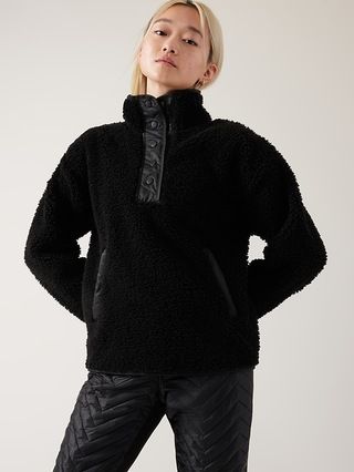 Cozy Sherpa Snap Sweatshirt | Athleta