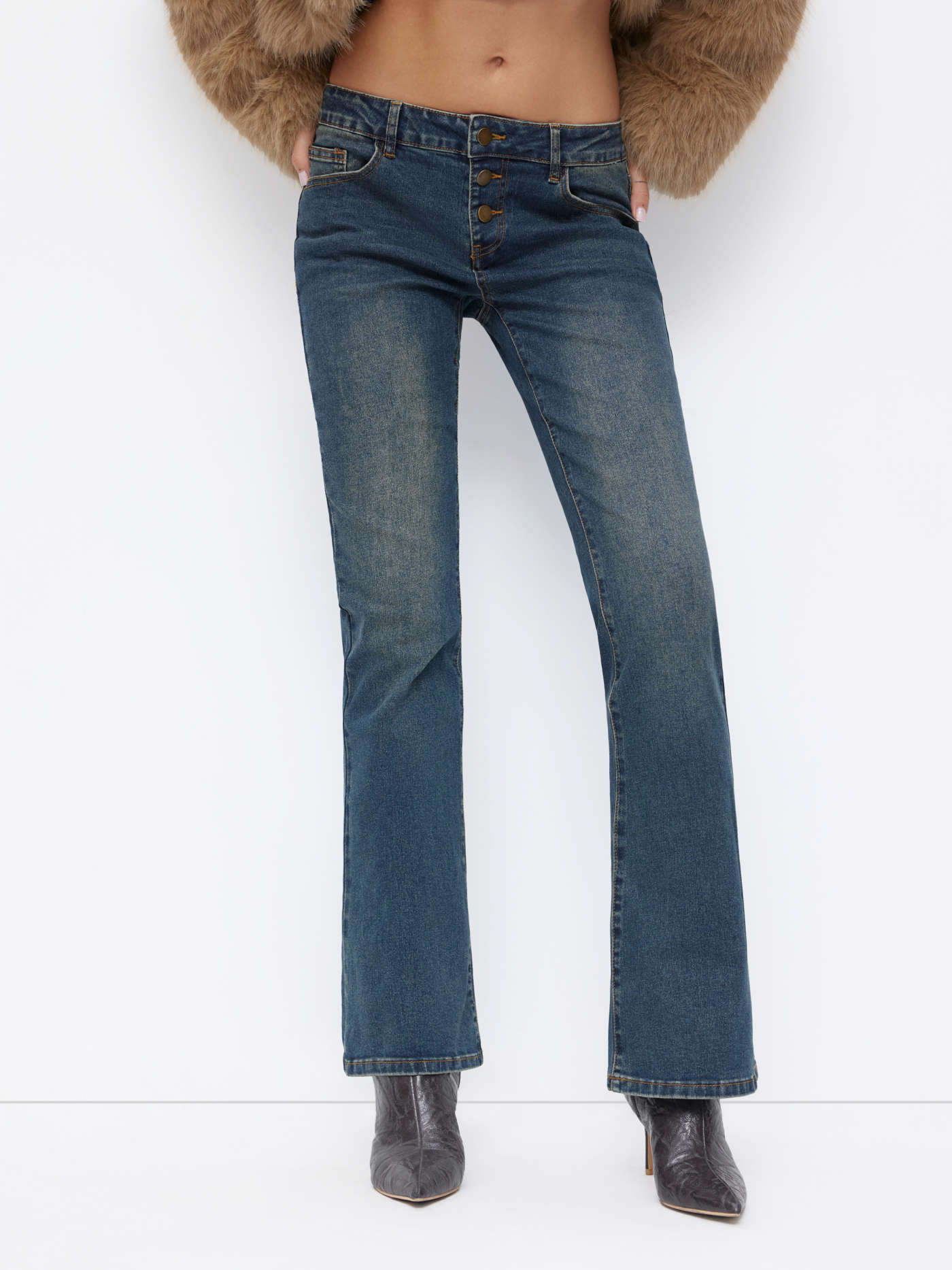 Denim Stretch Cider Denim Low Rise Flared Jeans For Daily Casual | Cider