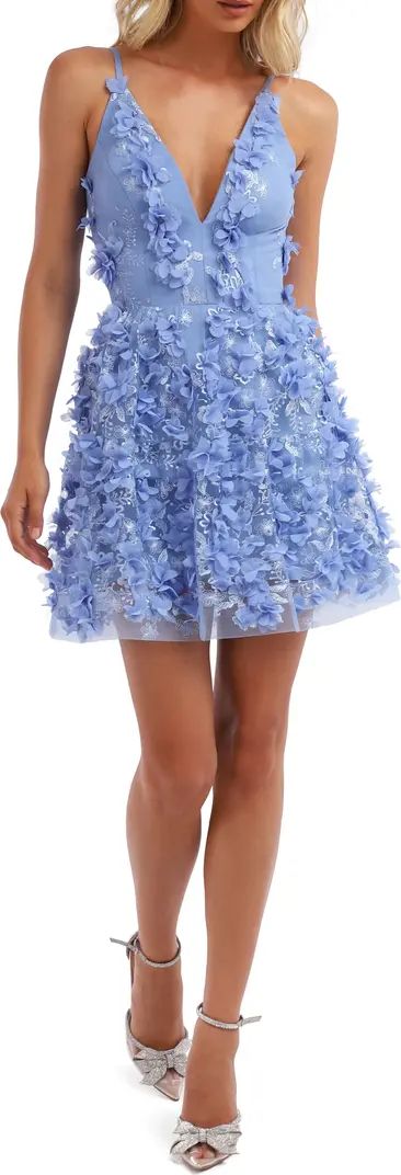 HELSI Riley Floral Appliqué Minidress | Nordstrom | Nordstrom