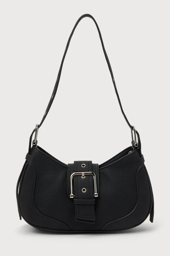 Cool Edge Black Buckle Shoulder Bag | Lulus