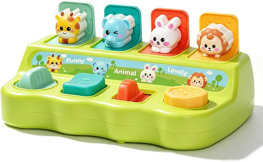 Pop Up Toys for 1 Year Old Boy Girl, Baby Interactive Animal Toy, Montessori Cause and Effect Lea... | Amazon (US)