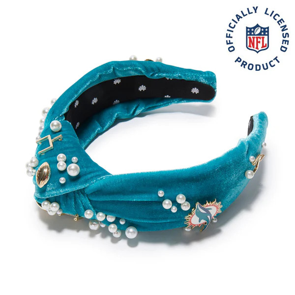 MIAMI DOLPHINS LELE SADOUGHI X NFL AQUA EMBELLISHED KNOTTED HEADBAND | LELE SADOUGHI