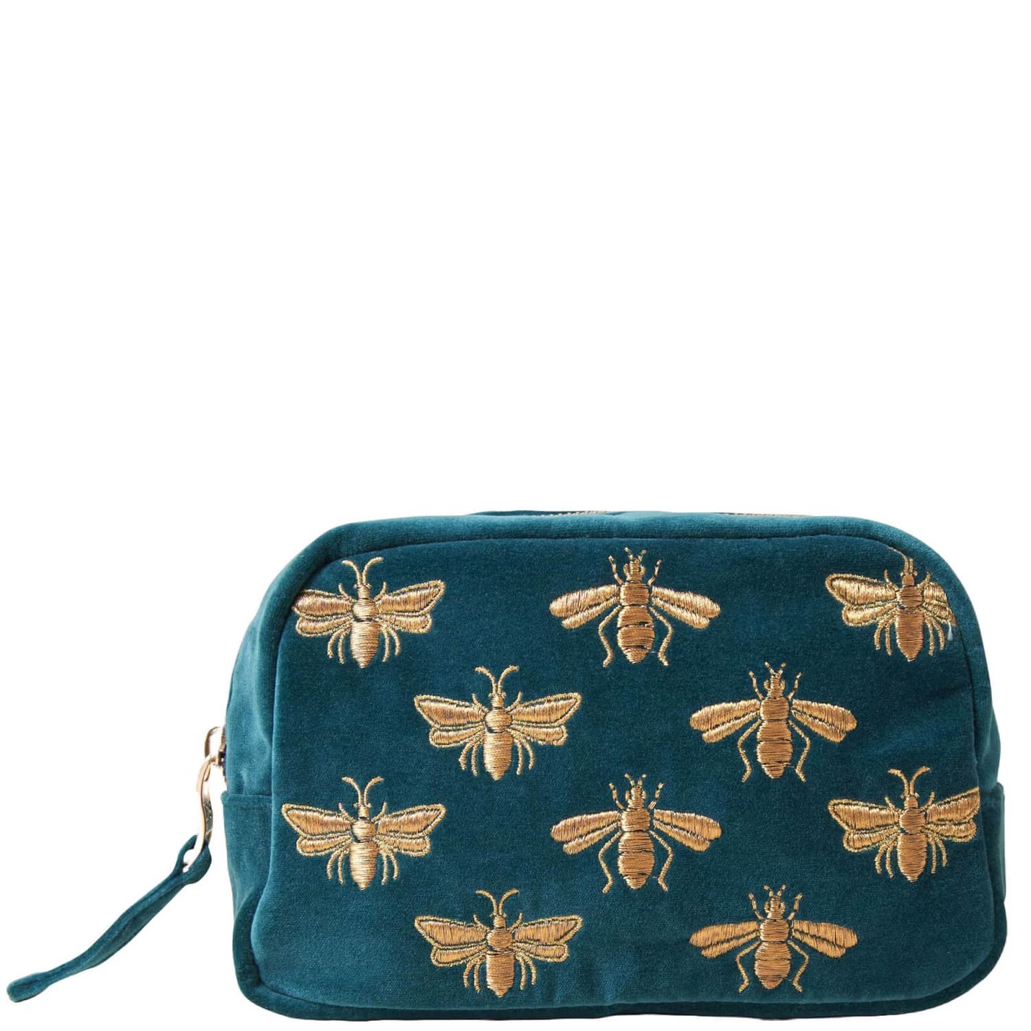 Elizabeth Scarlett Honey Bee Rich Blue Velvet Cosmetics Bag | Look Fantastic (ROW)