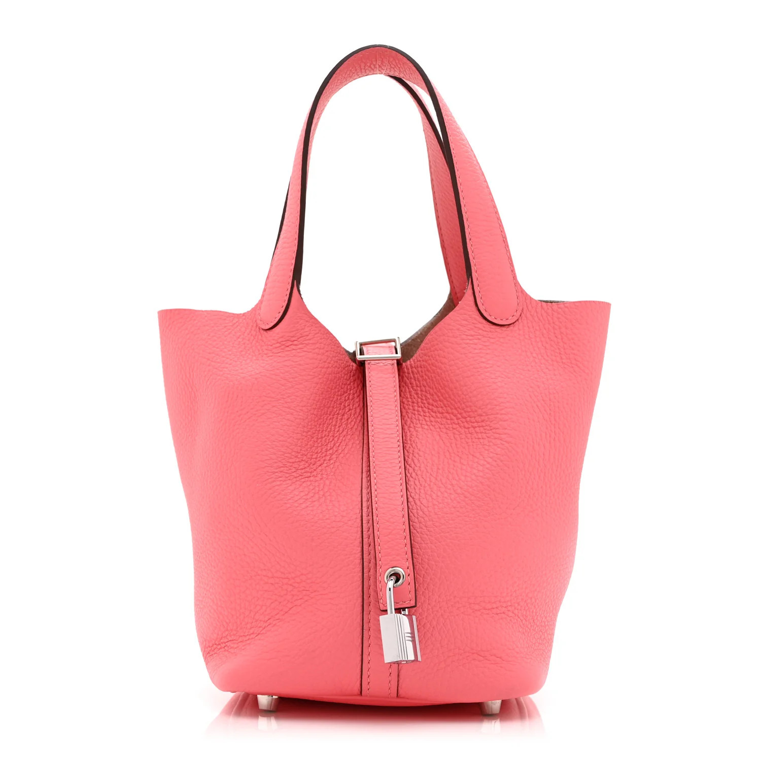 Taurillon Clemence Picotin Lock 18 PM Rose Azalee | FASHIONPHILE (US)