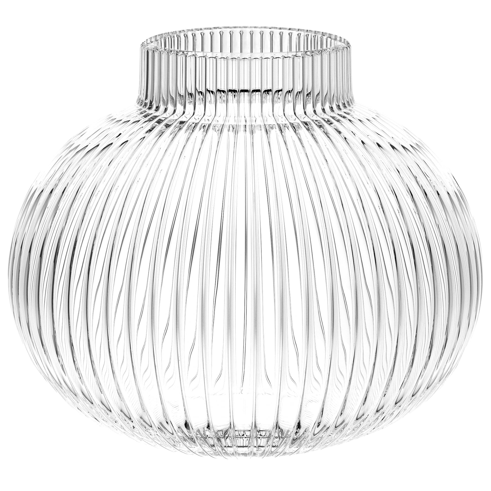 Round Glass Vase, Flower Vases for Bouquet, Ribbed Glass Vases for Flowers, Small Clear Vase for ... | Amazon (US)