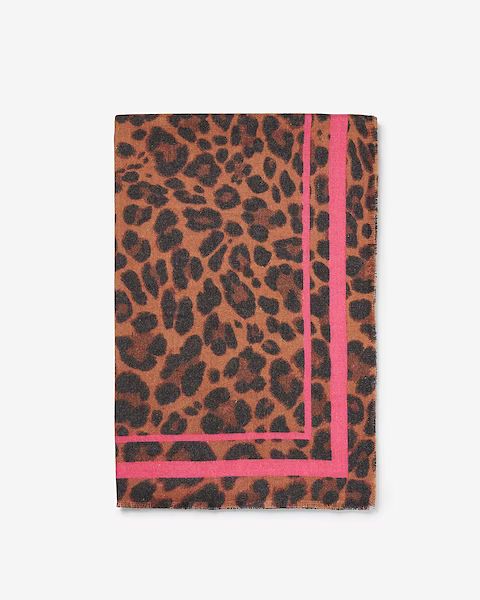 pink leopard square scarf | Express