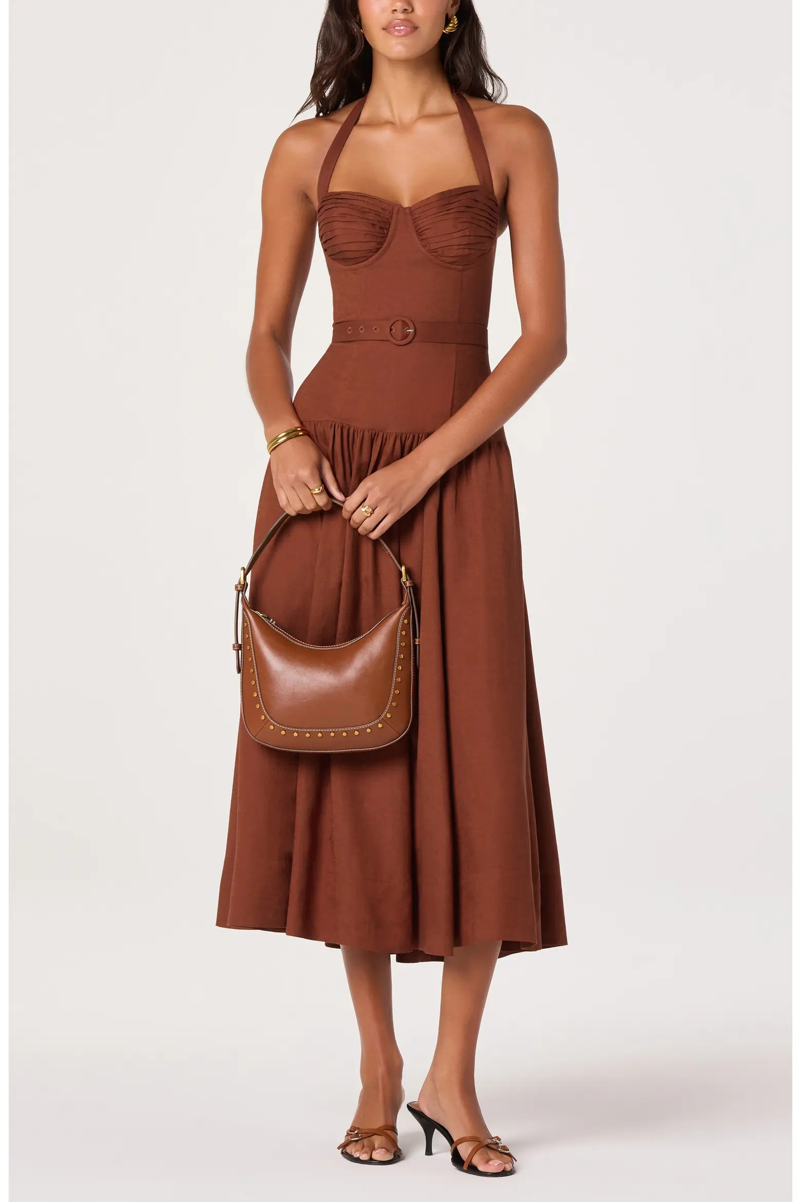 ASTR the Label Katinka Halter Midi Dress (Women) | Nordstrom | Nordstrom