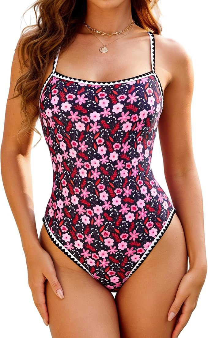 Jolefille Womens One Piece Swimsuit Tummy Control Modest Bathing Suit Teen Girls Swim Suit Cute F... | Amazon (US)