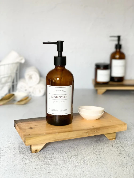 16oz Glass Soap Dispenser, Dish Soap Bottle With Waterproof Label, Hand Soap Pump, Refillable Soa... | Etsy (US)