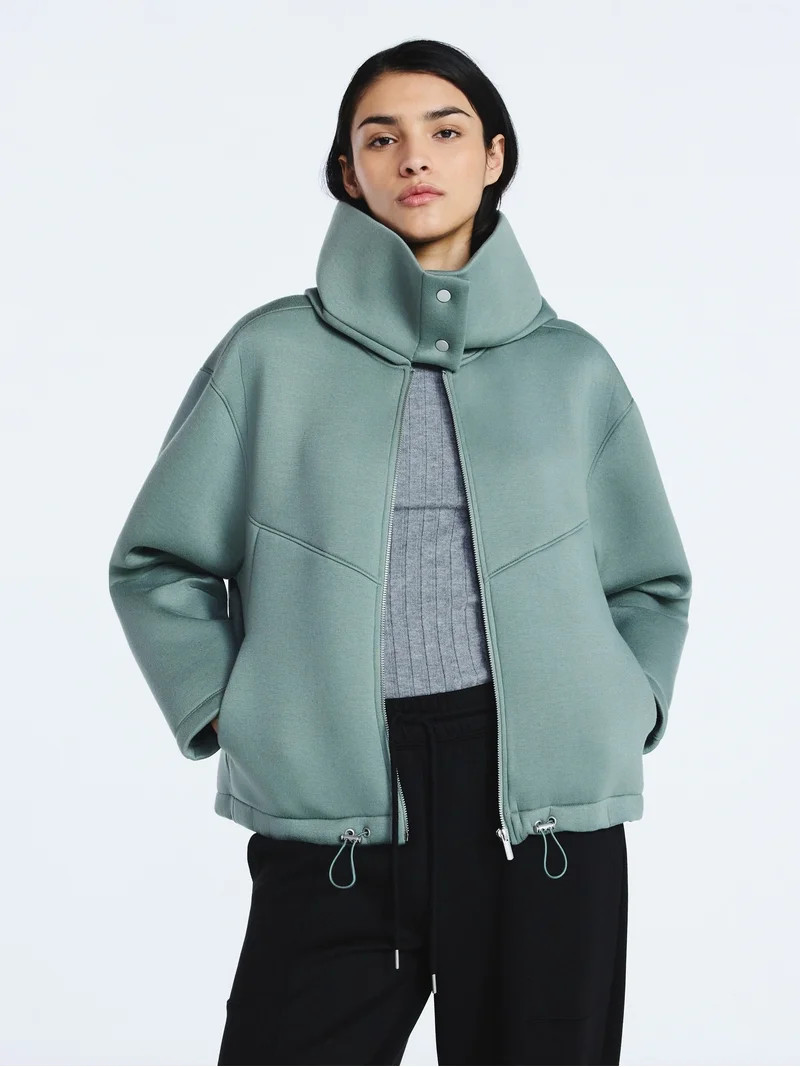 Scoop Women's and Women's Plus Neoprene Fleece Oversized Jacket with Hood, Sizes XS-4X | Walmart (US)