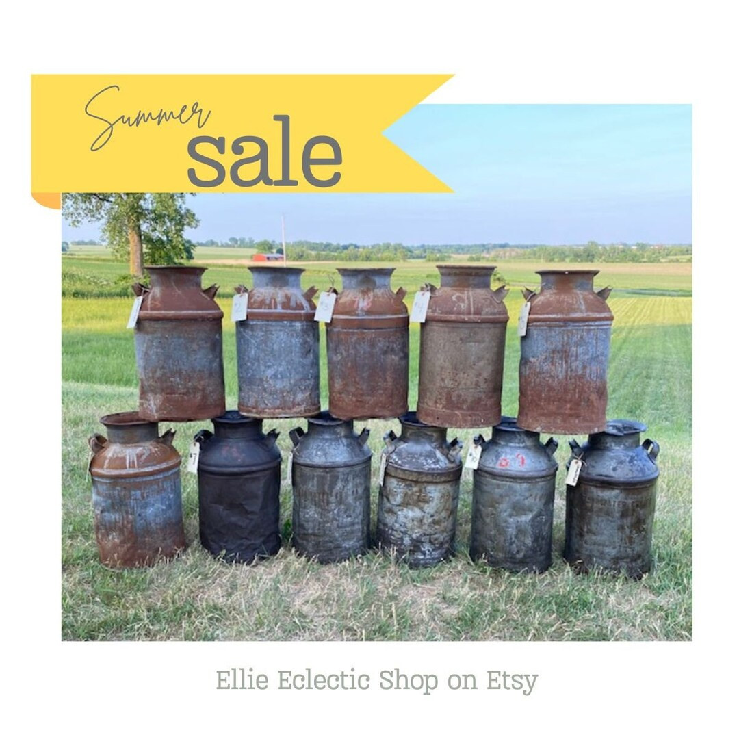 SUMMER SALE: Large Milk Cans for Front Porch Decor Rustic - Etsy | Etsy (US)
