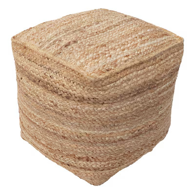 allen + roth Coastal Natural Jute Pouf Ottoman | Lowe's