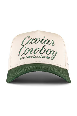 Caviar Cowboy Cap in Beige & Forest Green | Revolve Clothing (Global)