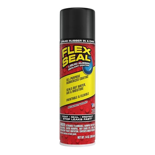 Flex Seal, 14 oz, Black, Stop Leaks Instantly, Waterproof Rubber Spray On Sealant Coating, Perfect for Gutters, Wood, RV, Campers, Roof Repair, Skylights, Windows, and More | Amazon (US)