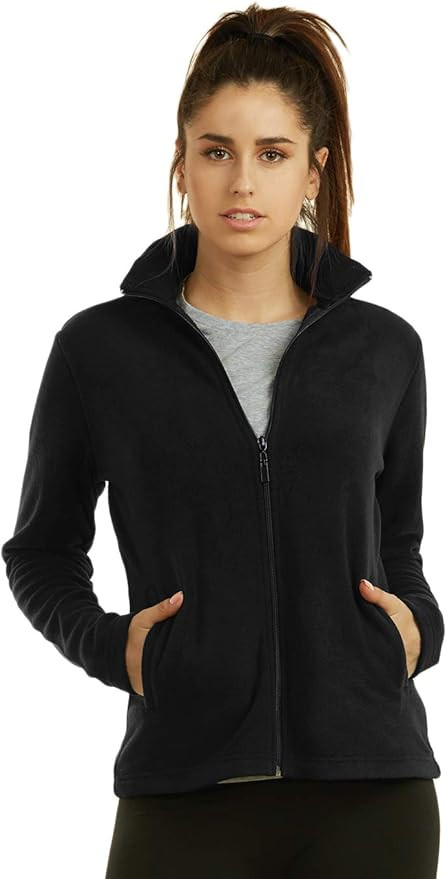 Women's Polar Fleece Full Zip Up Winter Jacket | Amazon (US)