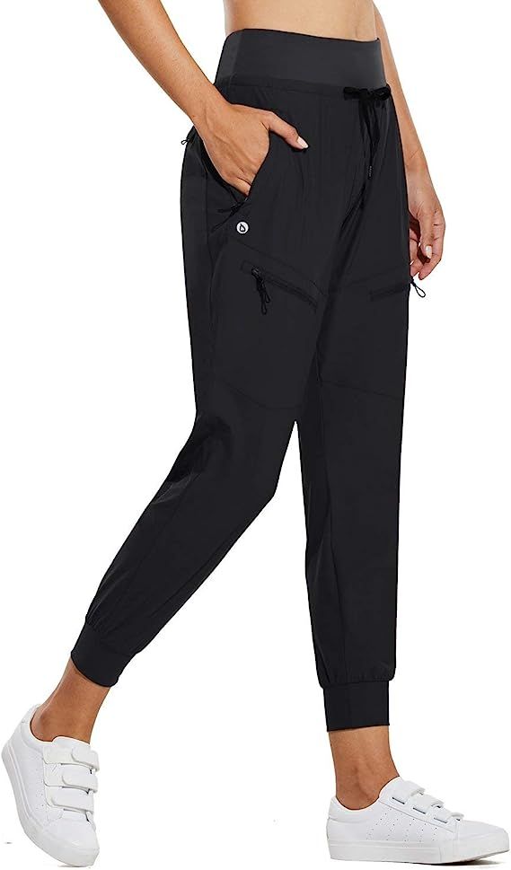 BALEAF Women's Lightweight Hiking Pants with Zipped Pockets Jogger Pants High Waist Quick Dry | Amazon (US)