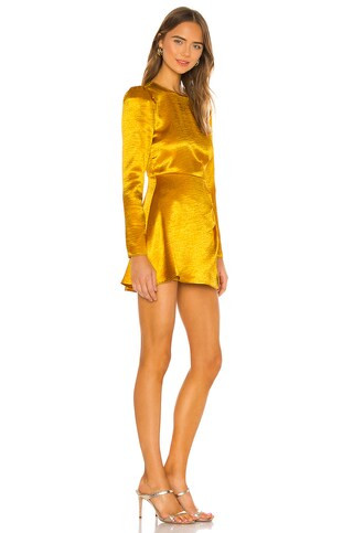 House of Harlow 1960 x REVOLVE Krisha Mini Dress in Yellow Gold from Revolve.com | Revolve Clothing (Global)