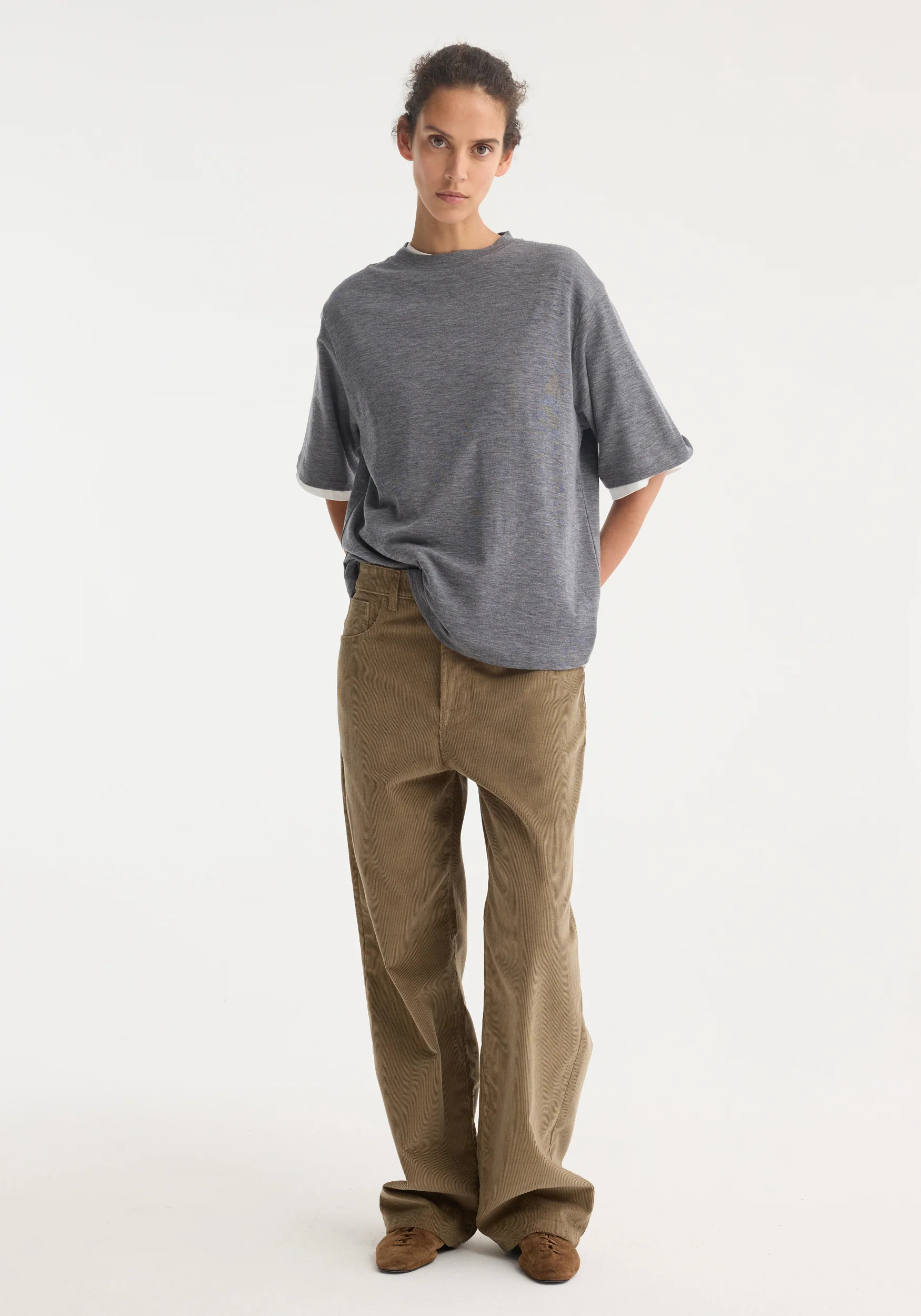 relaxed corduroy trousers | dark sage | Rohe