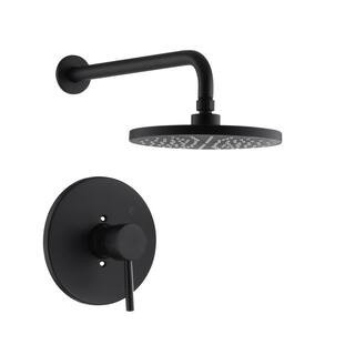 Kree Single Handle 1-Spray Shower Faucet 1.8 GPM with Pressure Balance, Anti Scald in Matte Black (Valve Included) | The Home Depot