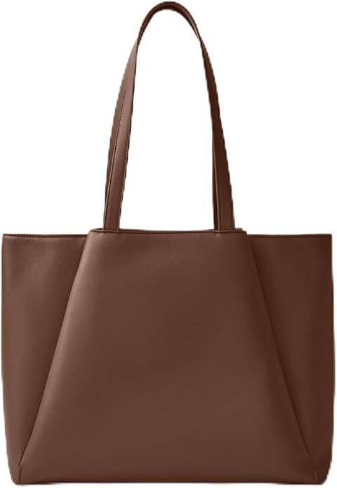 Work Tote Bags for Women 15.6 Inch - Laptop Tote Bag with Zip Compartments - Large PU Leather Off... | Amazon (US)