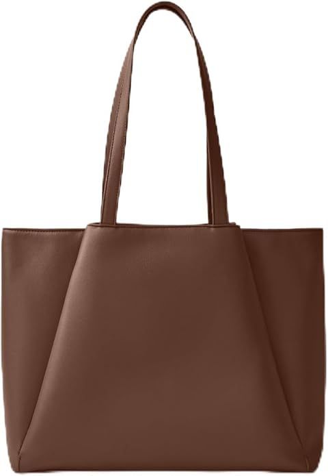 Laptop Tote Bag for Women 15.6 Inch - Large Work Bags with Zip Compartments - PU Leather Office P... | Amazon (US)