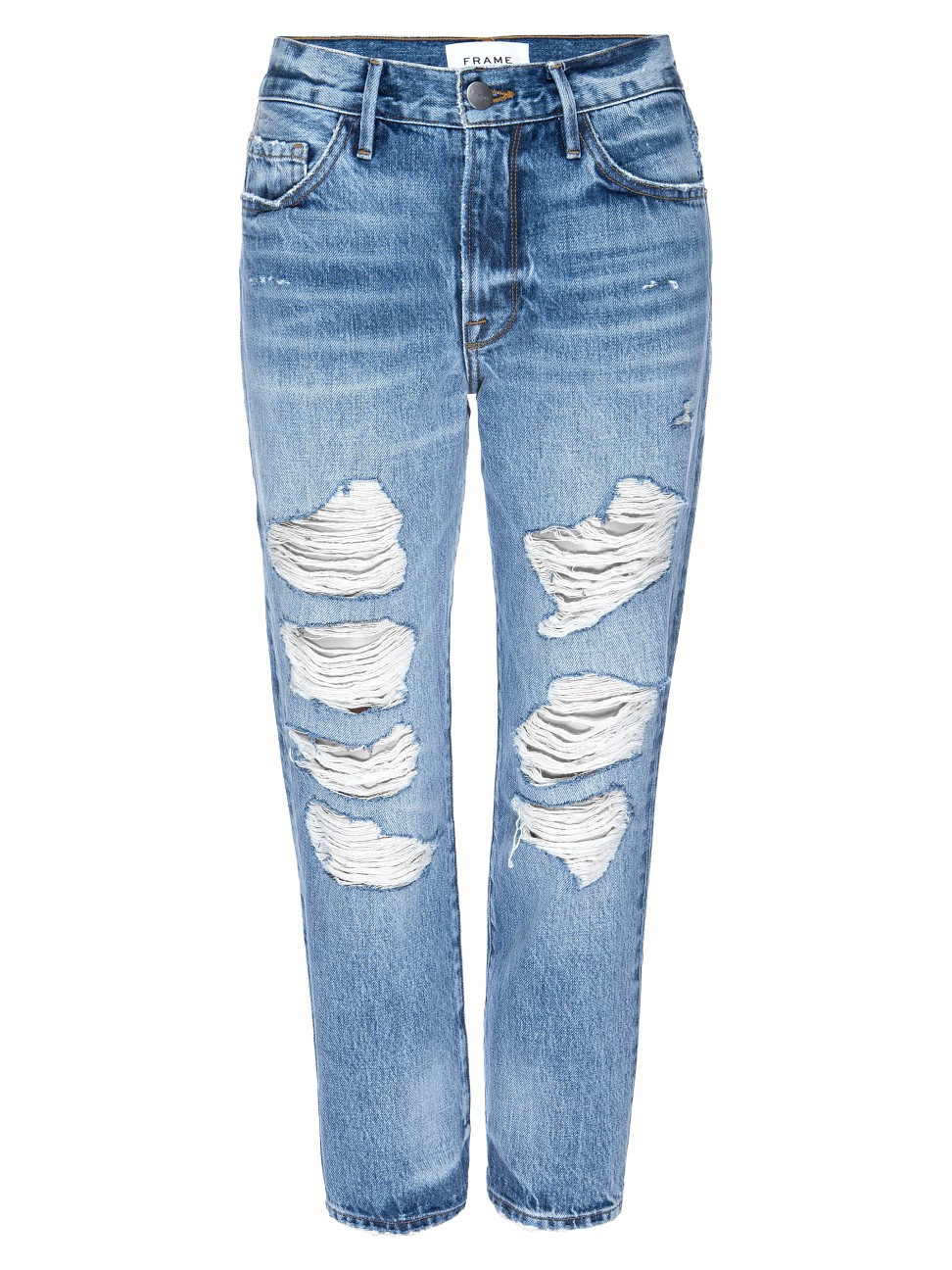Frame Women's Le Piper High-Rise Distressed Jeans - Ellington Rips - Size 28 (6) | Saks Fifth Avenue