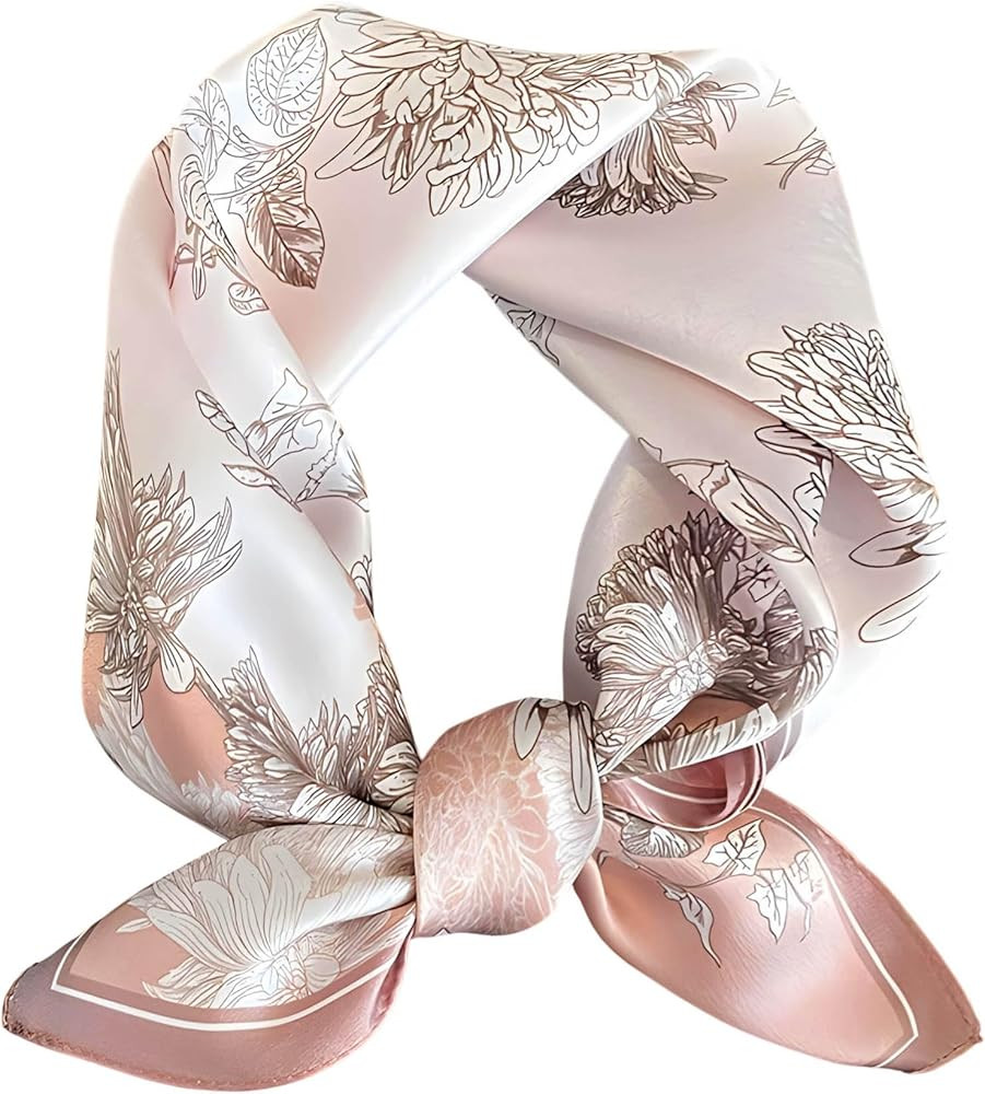 100% Mulberry Silk Scarf for Women Hair Lightweight Square Neckerchief Wrap For Head Scarves 21" | Amazon (US)