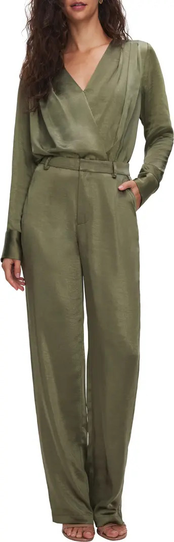 Washed Satin Straight Leg Trousers | Nordstrom