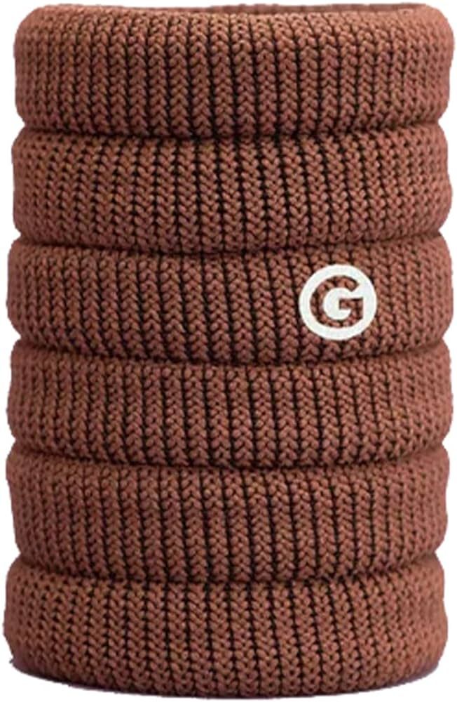 Gimme Beauty - Thick Fit No Damage Hair Ties - Brown Chesnut - Seamless Microfiber Elastics - Thi... | Amazon (US)