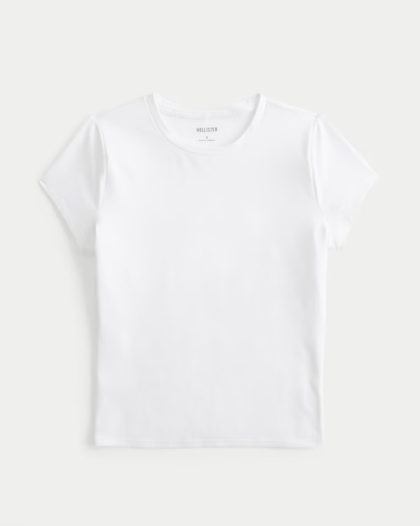 Soft Stretch Seamless Fabric Crew Baby Tee | Hollister (UK)