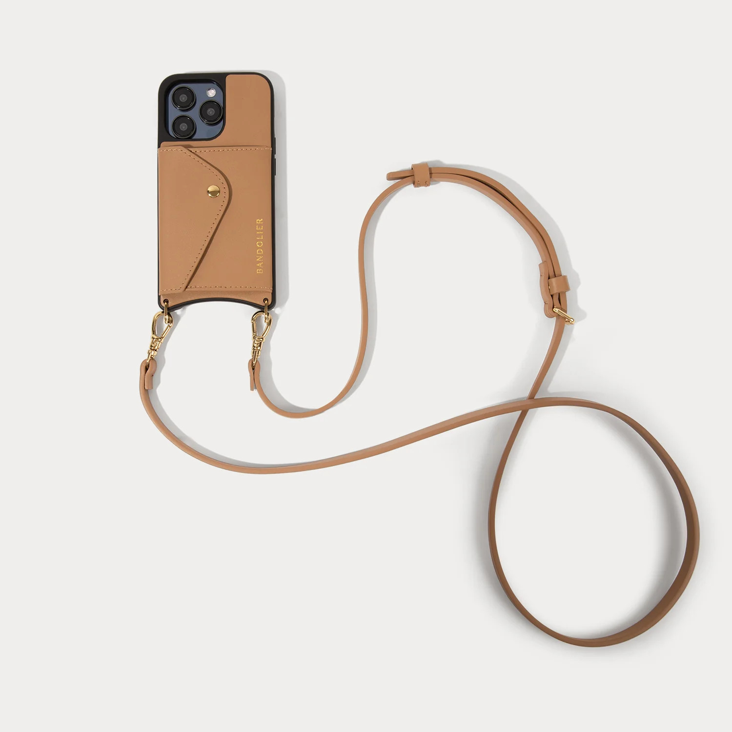 Donna Side Slot Crossbody Bandolier - Tan/Gold | Bandolier