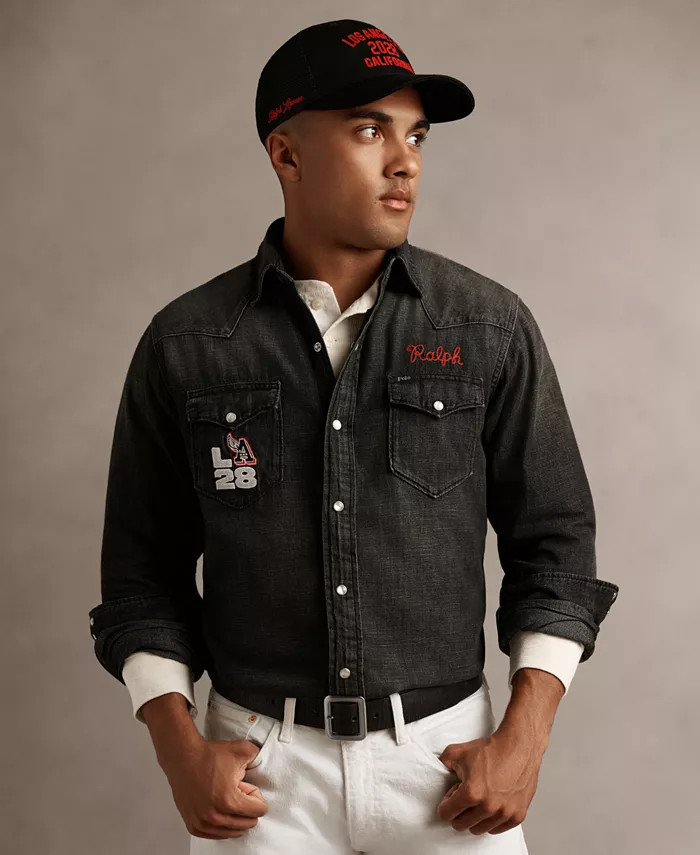 Polo Ralph Lauren LA28 Olympic Denim Western Shirt - Macy's | Macy's