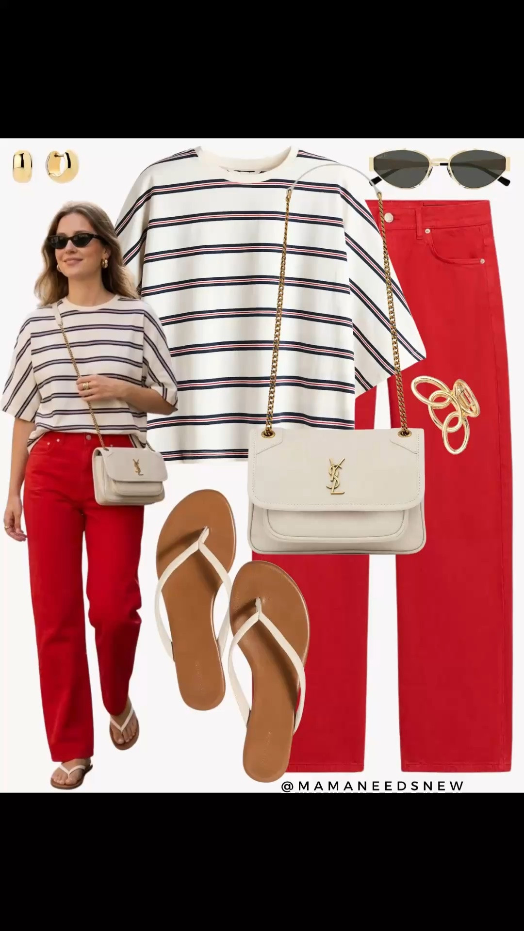 A summer outfit with a striped tshirt, jeans, thong sandals, crossbody bag ❤️

#LTKootd #LTKSeasonal #LTKSaleAlert