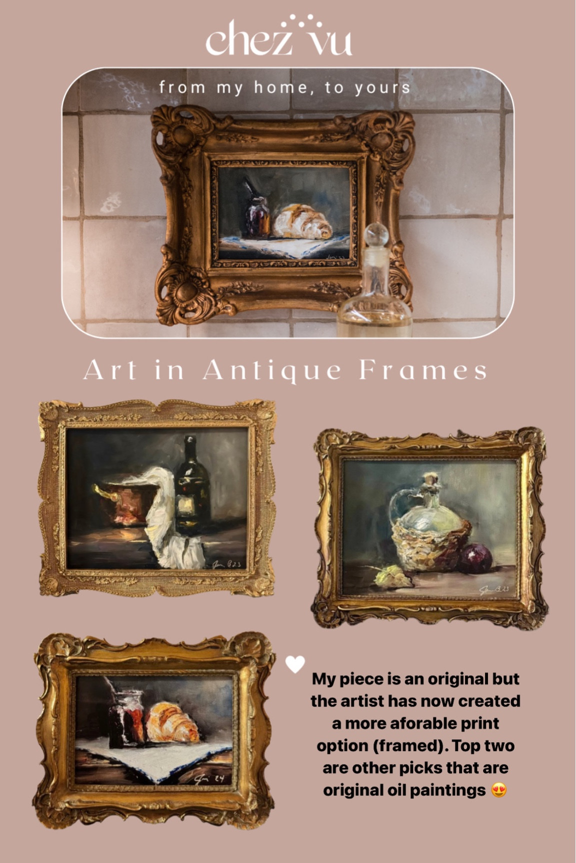 Art and a beautiful frame. What more could you want? 