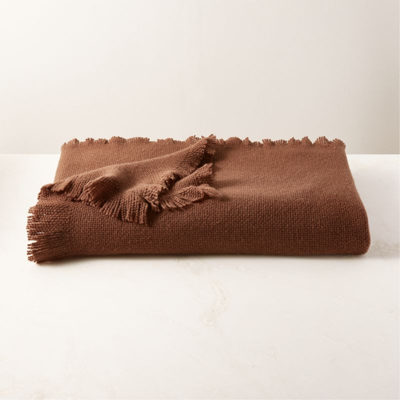 Merino Modern Chestnut Wool Throw Blanket | CB2 | CB2