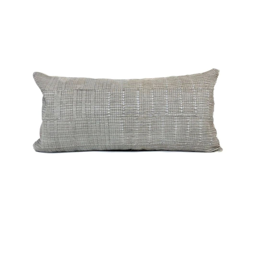 Aso Oke Lumbar Pillow Cover | Vintage | Silver Boho Pillow | Throw Pillow | No6016 | Etsy (US)