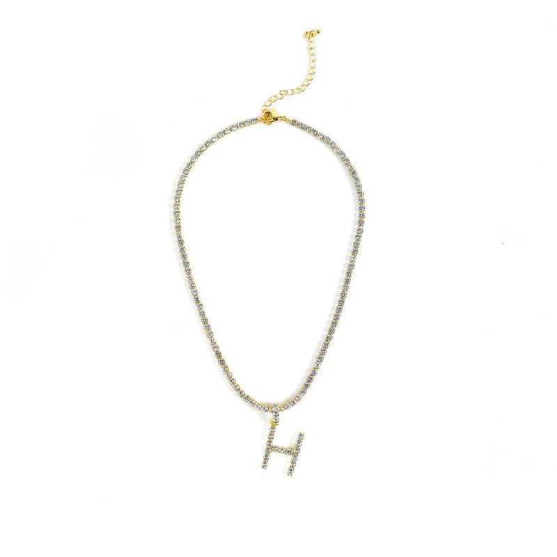 Tennis Chain and Initial Choker | The Sis Kiss