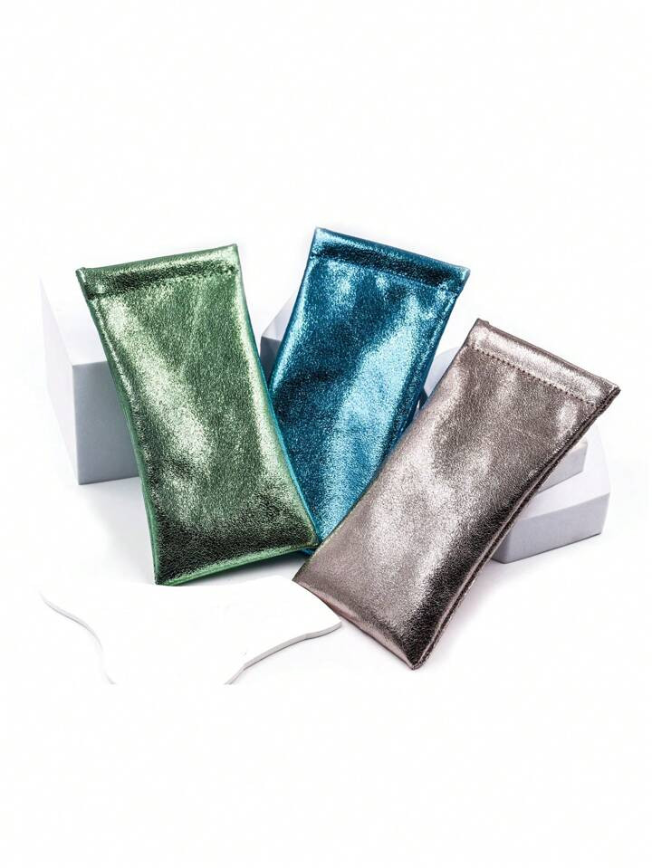 1PC Candy Color Dazzle Brillenzakje Automatisch sluitende Pu-lederen zonnebriltas | SHEIN