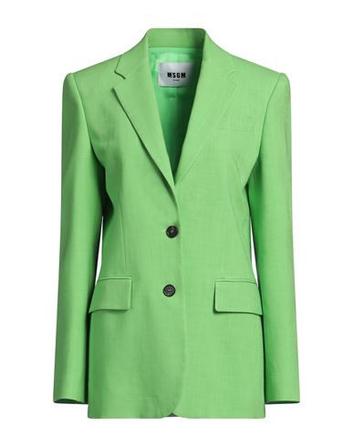 Msgm Woman Blazer Light green Size 0 Viscose, Polyester, Elastane | YOOX (US)