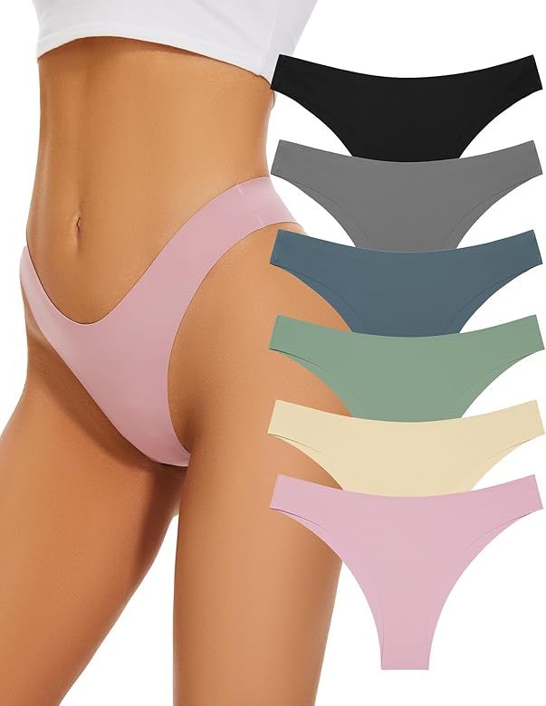 Riozz No Show Underwear for Women Soft Stretch Bikini Cheeky Panties Seamless Underwear for Women... | Amazon (US)