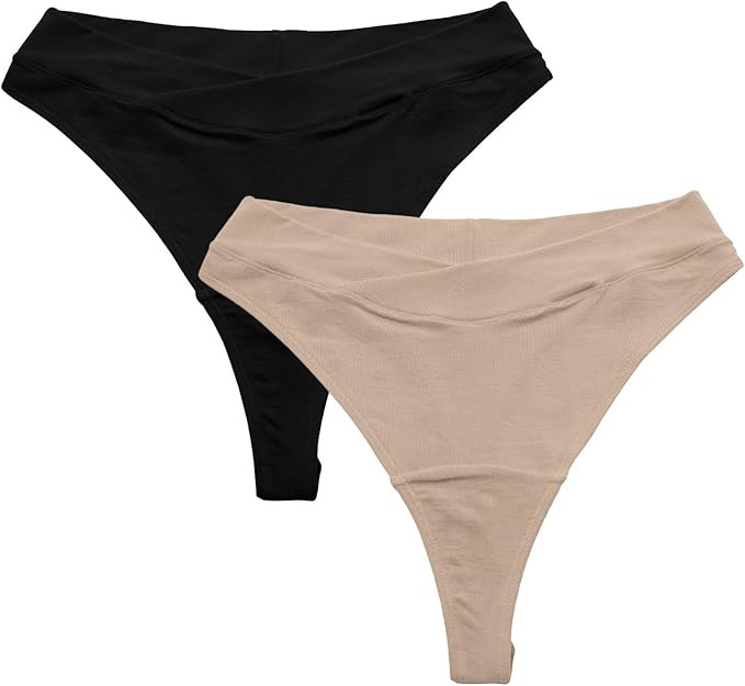 Kindred Bravely Maternity Thong Panties | Under the Bump Maternity Thong 2-Pack | Amazon (US)