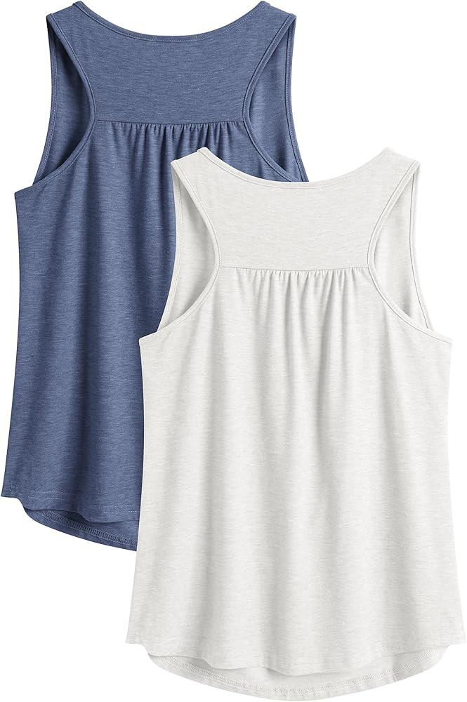 PINSPARK Workout Tank Tops for Women Racerback Loose Fit Yoga Top Sleeveless Gym Shirt Running At... | Amazon (US)