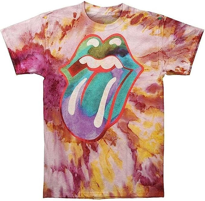 Rolling Stones Multi Colored Tongue Tie Dye Adult T-Shirt | Amazon (US)