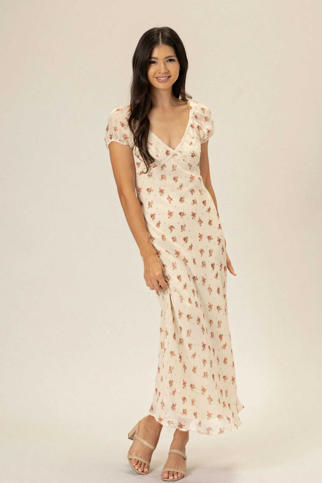 Leslie V-Neck Floral Dress | Morning Lavender