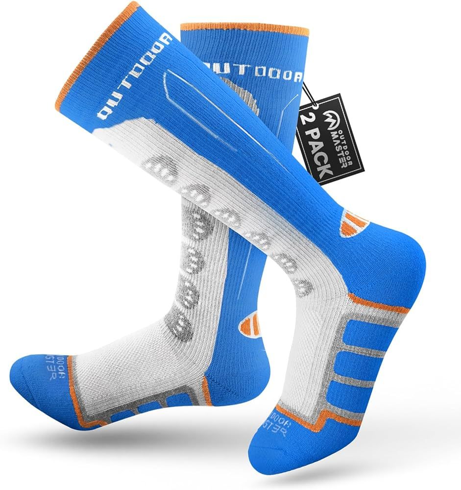 OutdoorMaster Kids Ski Socks, 2/3-Pack Merino Wool Compression Thermal Socks with Boys & Girls, O... | Amazon (US)